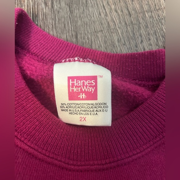 90s Patchwork Quilted Crewneck Sweater Hanes 2X - Picture 4 of 4